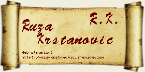 Ruža Krstanović vizit kartica